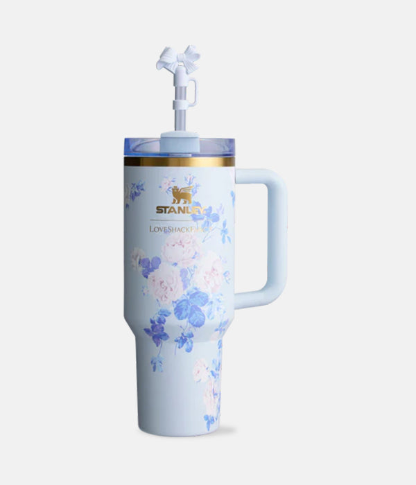 STANLEY 1913 X LOVESHACKFANCY QUENCHER TUMBLER EVERBLOOMING ROSETTES